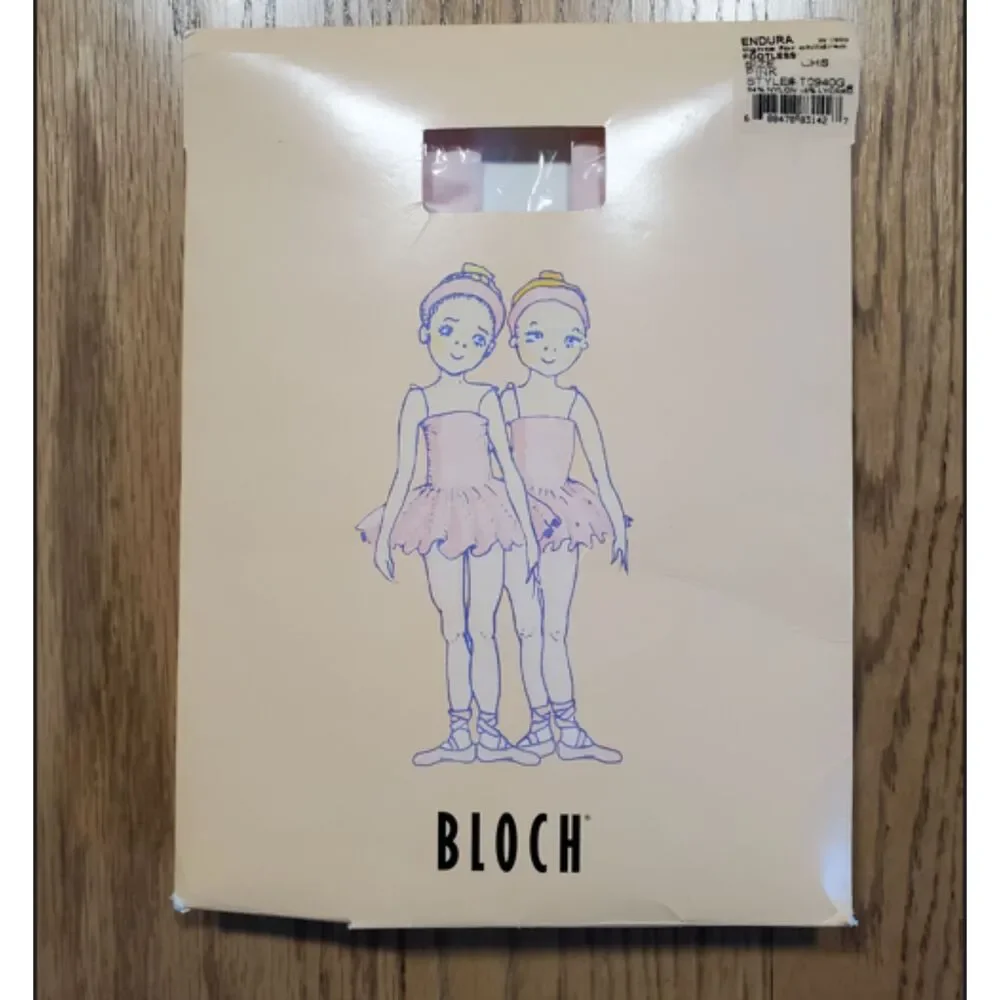 BLOCH Size CHS Footless Tights Baby Pink Style# T00940G VGUC